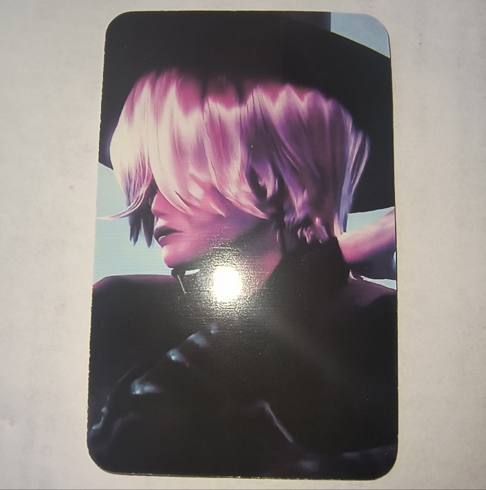 Purple Graphic Anime Card with Stylized Portrait Kpop Demon Hunters